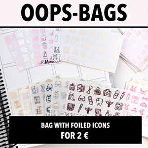 OOPS BAGS - 6 SHEETS of foiled icons