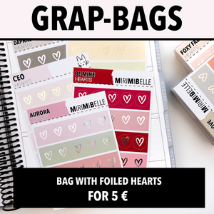 GRAB BAGS - 5 SHEETS of foiled hearts
