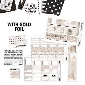 SEPTEMBER COLLCETION OVERSTOCK - Créme - Foiled Monthly Page Kit