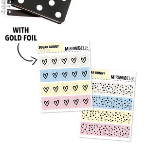APRIL COLLCETION OVERSTOCK - Sugar Bunny - Foiled Flags & Hearts